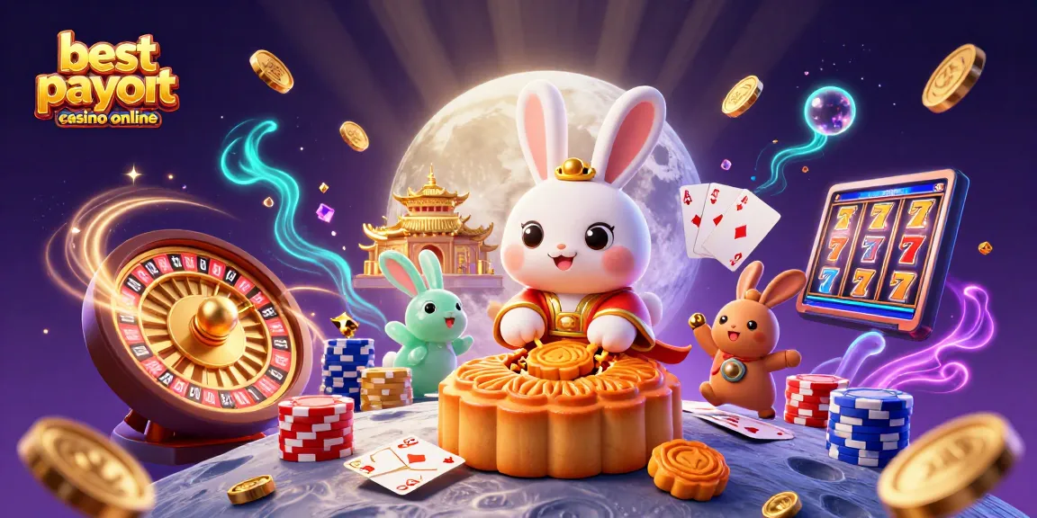 Experience the best payout casino online with enchanting moon rabbit and winning symbols.
