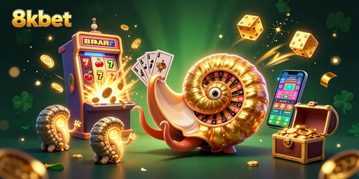 Experience the excitement of 8xbet with a vibrant 3D casino scene full of jackpot elements and glowing characters.