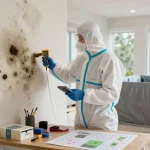 Mold Remediation Vancouver: IICRC-certified technician inspecting mold damage with professional equipment.